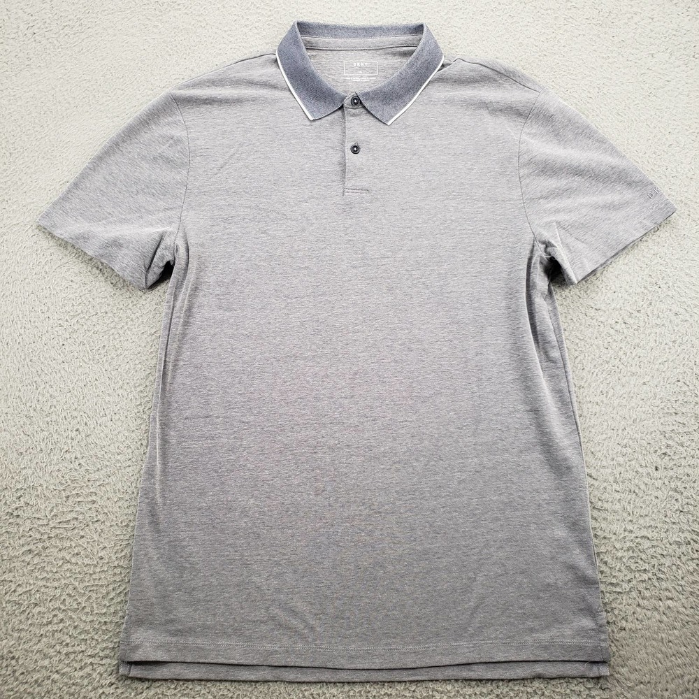 Dkny‎ Shirt Mens XL Gray Short Sleeve Casual Golf Polo